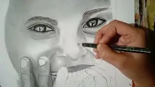 My first hyper realistic portrait ✍🏻🖼️🌸😊 #portrait #hyperrealisticportrait