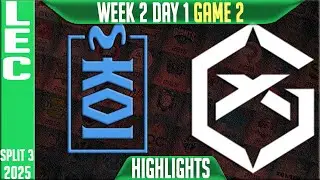MKOI vs GX Game 2 Highlights | LEC W2D1 Split 3 | Movistar KOI vs GiantX