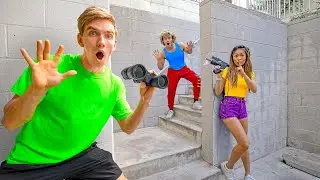 SPYING ON MY BEST FRIEND for 24 HOURS!! (Found in Top Secret Safe House)