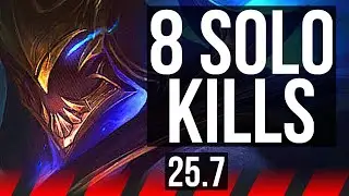 ZED vs JAX (TOP) | 8 solo kills, 8/1/1, Godlike | TR Grandmaster | 25.7