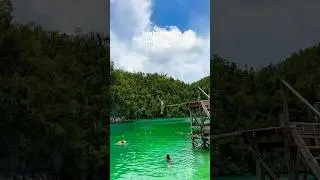My first ever jump without life vest #travel #Siargao #SugbaLagoon #Philippines #beach