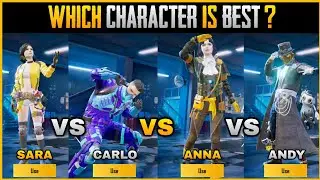 ANNA VS SARA VS CARLO VS ANDY WHICH CHARACTER IS BEST IN PUBG MOBILE & BGMI - SAMSUNG,A3,A5,A6,A7,J2
