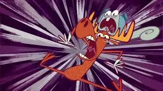 Bullwinkle J. Moose and Rocky The Flying Squirrel Run Away From Saki Tabaruzaka (Kamen No Maid Guy)