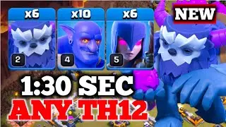 Th12 Yeti Bowler Witch Attack With 6 Bat Spell | Best Th12 Attack Strategy in Clash of Clans