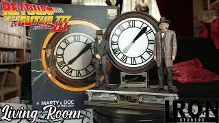 Marty & Doc  Clock Photo - Back to the Future Part III -Scale 1/10 -iron Studios- Living Room