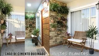 MUDANÇA NA VARANDA - Fizemos um Jardim vertical + Piso de cimento queimado gastando pouco e +