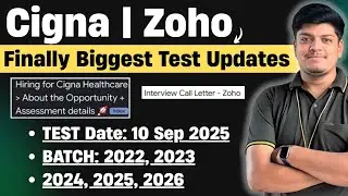 🔥Cigna Biggest Test on 10 Sep | 2022, 2023, 2024, 2025, 2026 BATCH | Zoho Test Update | Test Ongoing