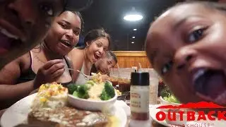 OUTBACK STEAKHOUSE MUKBANG W/ MY WHOLE FAMILY !!!!
