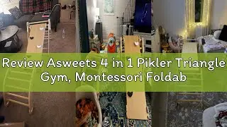 Review Asweets 4 in 1 Pikler Triangle Gym, Montessori Foldable Climber with Ramp, Indoor Climbing To