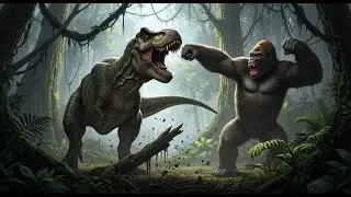 When the Giant Dinosaur Meets the Mighty Gorilla! 🦍🦖