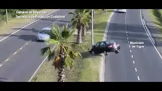 Las cámaras del COT permitieron  asistir a una mujer tras un violento accidente automovilístico