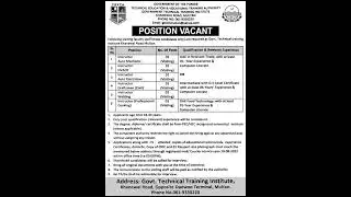 Government Technical Training Institute Education Post Multan 2023 #jobs #latest #govtjob #education