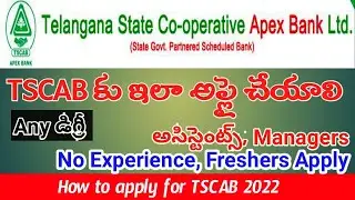 TSCAB Apply Online 2022|TS CAB Form fill up  Manager, Staff Assistant 2022|TS CAB Apply Online 2022