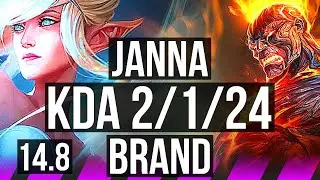 JANNA & Lucian vs BRAND & Jinx (SUP) | 2/1/24, 68% winrate, 5k comeback | EUW Diamond | 14.8