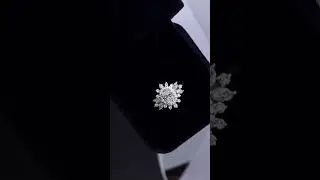 Oval Snowflake Halo White Gold Engagement Ring.