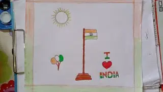 How to draw Independence day drowning || step by step || please support me guys 💗 @pencilart1778 