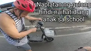Hindi naihatid ang anak sa school dahil flat ang gulong