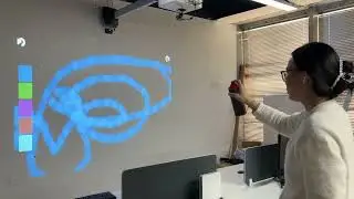 Laser spray can remote interaction, interactive projection