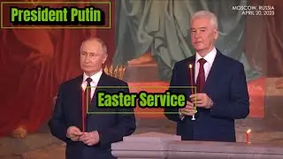 WATCH &mdash; Putin attends Orthodox EASTER SERVICE in Moscow cathedral 🙏🏻