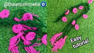 How to crochet parandi tutorial detailed video.#easytutorial#tranding #diy #hairstyle #craft#crochet
