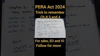 PERA Act 2024 Chapter 3 & 4 | Short Tricks | Enforcement Officers Powers & Orders | PPSC SDEO Exam