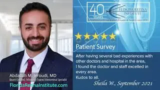 Patient Testimonial, Abdallah M. Jeroudi, MD, Retina Specialist, Florida Retina Institute