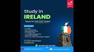 Study in IRELAND | Fall 2025 Intake | 1-Year Master&rsquo;s | 2 Yr PSW | PR Pathway |Get Direction Global