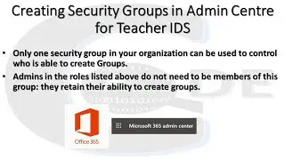 Creating Security Groups in Microsoft Admin Centre