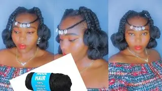 🔥🔥How To: TANAVOHO HAIRSTYLE/MADAGASCAR HAIRSTYLE/Braids with Afro Puffs 😚 using Brazilian Wool 🥰🥰