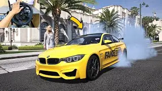 GTA 5 Realistic Private Uber Taxi Job, Drifting Around The City - Steering Wheel Gameplay