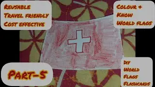 DIY World flag flashcard Switzerland | colour & know flags | Reusable travel friendly costeffective 