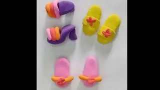 How to make a Miniature Doll Sandals For kids with Clay Art