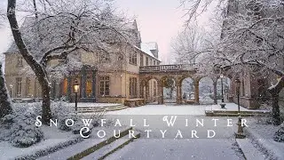 Snowfall in the Winter Courtyard | Dark Academia Gothic Ambience