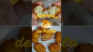 Croquetas de pollo, crujientes por fuera y cremosas por dentro.#croquetas #croquetascaseras#recetas