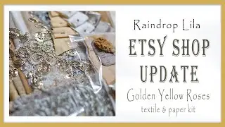 Etsy Shop Update, Golden Yellow Junk Journaling Kits, Textile Kits