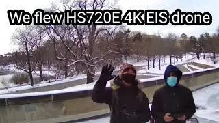 Aerial Snow View of Central Campus, Iowa State University taken by HS720E 4K EIS drone