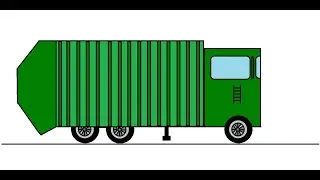 How to draw a garbage truck drawing in MS Paint? Easy truck drawing