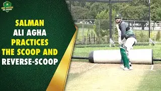 Innovative strokes! Salman Ali Agha practices the scoop & reverse-scoop 🏏 | PCB | MA2A