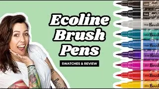 Ecoline Brush Pen Swatches - Royal Talens Watercolor Pens