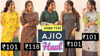 AJIO Haul *Everything Under ₹150*   | AJIO kurti set, tops Try on haul 😻