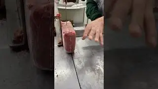Frozen boneless meat block cutting skills with cutters machine#shorts