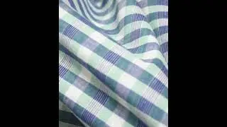 Fabric : Check Blue Green Khadi Fabric - 113 GSM Handspun & Handwoven 🌿