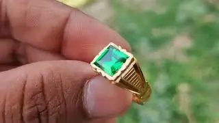 Gold Ring For Men With Green Stone | 8 Gram Gold Ring | Lalitha Jewellery Hands On Looks