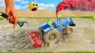 DIY Mini Tractor Stuck Deep in Mud | Powerful Dozer Rescue ||mini construction@TheBrothersCreator