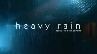 Sleep hypnosis for deep sleep with heavy rain and loud thunder on the metal roof at night