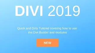 Divi Theme Tutorial - 2019