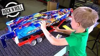 UNBOXiNG a TRAXXAS SPARTAN ROCK n' ROLL V-Hull SPEED BOAT w/ my Son! | RC ADVENTURES