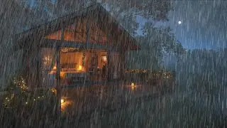 RELAX NO ADS  - 99% Fall Asleep Fast with These Rain Sounds &ndash; Deep Night Rain Cabin No Ads