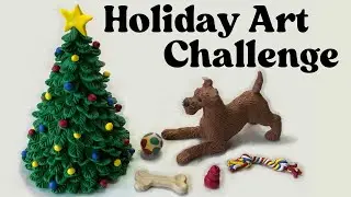 Making a Polymer Clay Dog, Toys and Christmas Tree for #HolidayArtChallenge