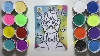 Colored sand painting princess heart №64